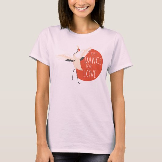 鳥のおもしろいメッセージ – 愛のために踊る1 Tシャツ (正面)
