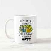 鳥のおもしろい恋人の贈り物、美しいカラフル鳥 コーヒーマグカップ (左)