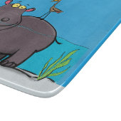 鳥のおもしろい漫画と可愛い海馬 カッティングボード (角)