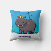 鳥のおもしろい漫画と可愛い海馬 クッション (裏面)