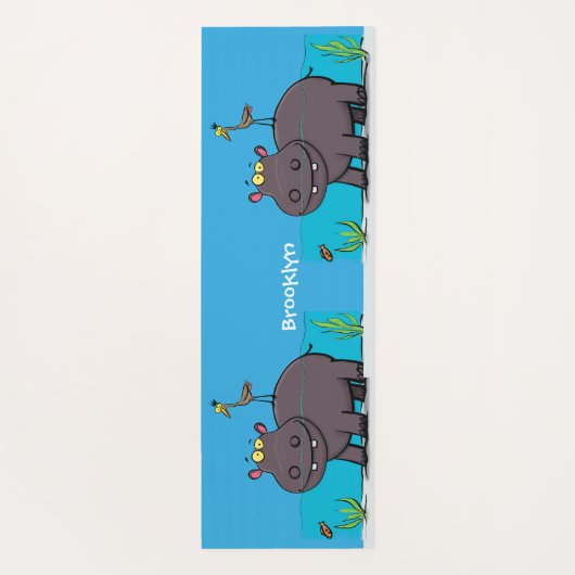 鳥のおもしろい漫画と可愛い海馬 ヨガマット (裏面)