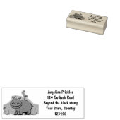 鳥のおもしろい漫画と可愛い海馬 ラバースタンプ (押印)