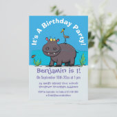 鳥のおもしろい漫画と可愛い海馬 招待状 (スタンド正面)