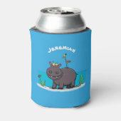 鳥のおもしろい漫画と可愛い海馬 缶クーラー (缶裏面)