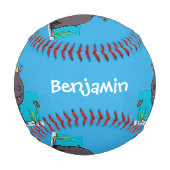 鳥のおもしろい漫画と可愛い海馬 野球ボール (正面)