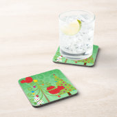 鳥のお洒落クリスマスのコースター コースター (右側)