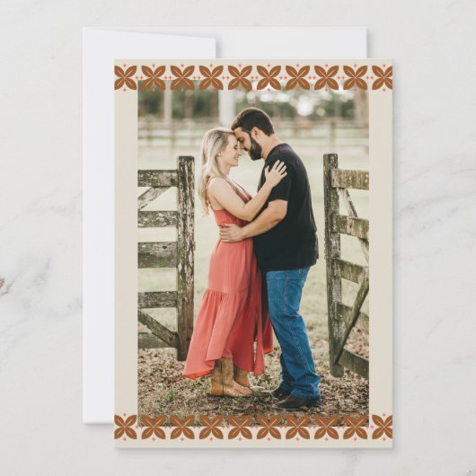 鳥のお洒落フォークアート日付を保存 招待状 (裏面)