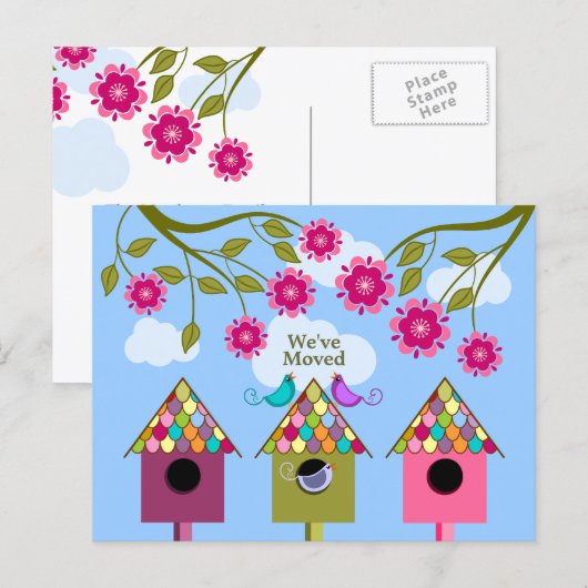 鳥のお洒落動く発表 案内ポストカード (正面/裏面)