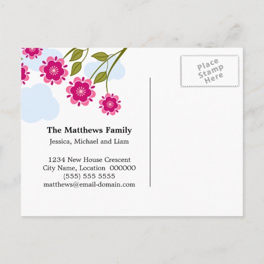 鳥のお洒落動く発表 案内ポストカード (裏面)