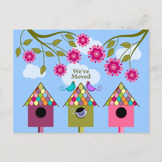 鳥のお洒落動く発表 案内ポストカード (正面)