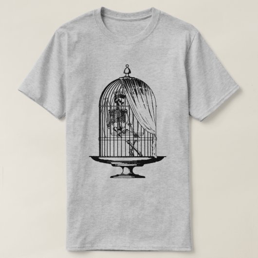 鳥のかごの骨格 Tシャツ (デザイン正面)