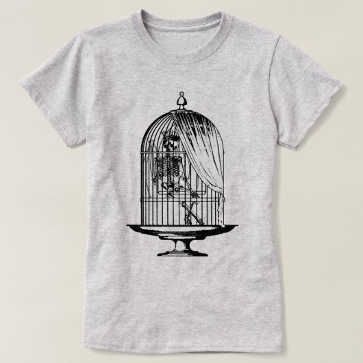 鳥のかごの骨格 Tシャツ (デザイン正面)