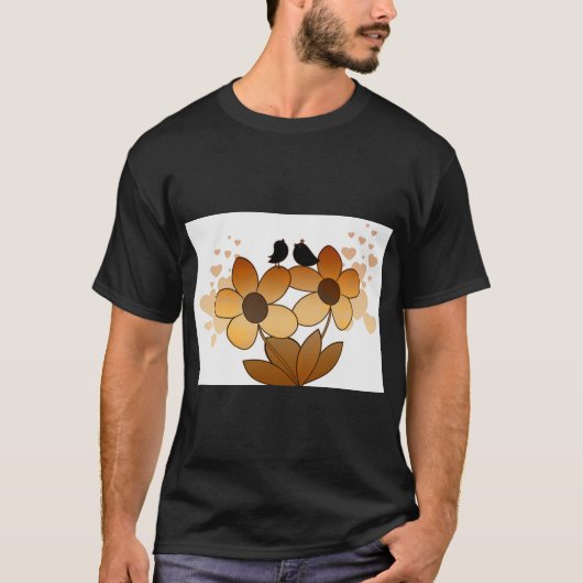 鳥のさえずりグラフィックTシャツ Tシャツ (正面)