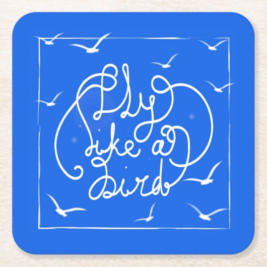 鳥のようなはえ スクエアペーパーコースター (正面)