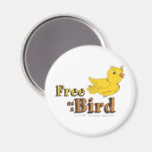 鳥のように自由で黄色い鳥のよう飛んでいるな マグネット (正面/裏面)