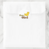 鳥のように自由で黄色い鳥のよう飛んでいるな ラウンドシール (バッグ)