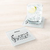 鳥のように自由に、音楽のノートとして歌の鳥の演技 ガラスコースター (アングル)