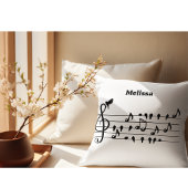 鳥のように自由に、音楽のノートとして歌の鳥の演技 クッション