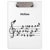 鳥のように自由に、音楽のノートとして歌の鳥の演技 クリップボード (正面)