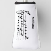 鳥のように自由に、音楽のノートとして歌の鳥の演技 ゴルフヘッドカバー (回転90)