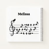 鳥のように自由に、音楽のノートとして歌の鳥の演技 ノートブック (裏面)