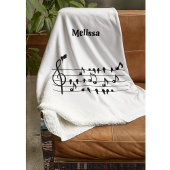 鳥のように自由に、音楽のノートとして歌の鳥の演技 フリースブランケット