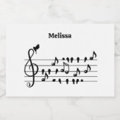 鳥のように自由に、音楽のノートとして歌の鳥の演技 フードラベル (シングルラベル)