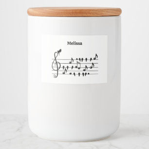 鳥のように自由に、音楽のノートとして歌の鳥の演技 フードラベル