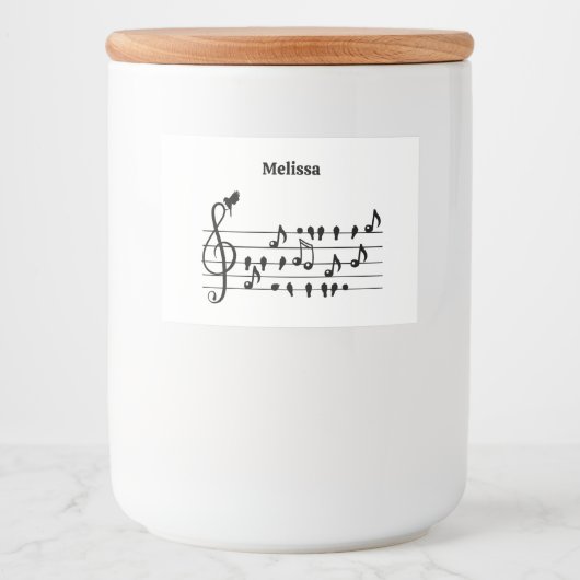 鳥のように自由に、音楽のノートとして歌の鳥の演技 フードラベル (正面)