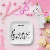 鳥のように自由に、音楽のノートとして歌の鳥の演技 ペーパープレート (パーティー)