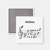 鳥のように自由に、音楽のノートとして歌の鳥の演技 マグネット (正面/裏面)