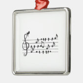 鳥のように自由に、音楽のノートとして歌の鳥の演技 メタルオーナメント (左)