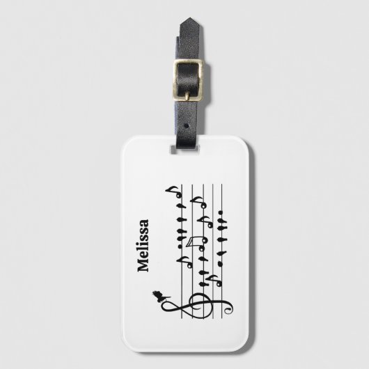 鳥のように自由に、音楽のノートとして歌の鳥の演技 ラゲッジタグ (正面縦)