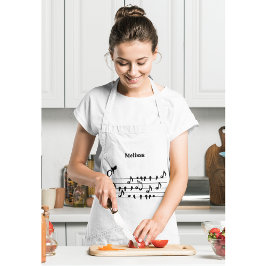 鳥のように自由に、音楽のノートとして歌の鳥の演技 ロングエプロン