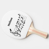鳥のように自由に、音楽のノートとして歌の鳥の演技 卓球ラケット (横)