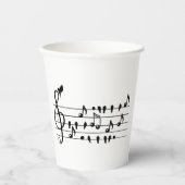 鳥のように自由に、音楽のノートとして歌の鳥の演技 紙コップ (正面)