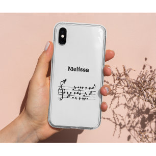 鳥のように自由に、音楽のノートとして歌の鳥の演技 iPhone 11 ケース