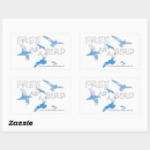 鳥のように自由 長方形シール (シート)