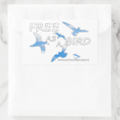 鳥のように自由 長方形シール (バッグ)