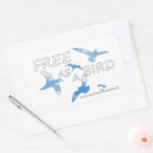 鳥のように自由 長方形シール (封筒)