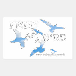 鳥のように自由 長方形シール