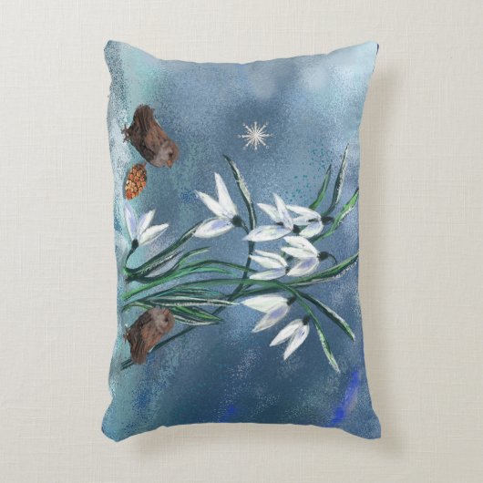 鳥のアクセント枕をベースにした自然 アクセントクッション (正面(垂直))