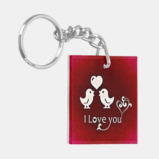 鳥のアクリルのキーチェーン大好き キーホルダー (正面左)