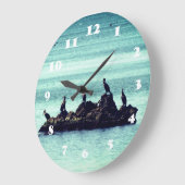 鳥のアクリル壁時計 ラージ壁時計 (傾斜)