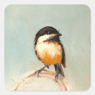 鳥のアートステッカー スクエアシール