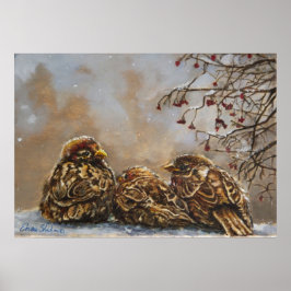 鳥のアートポスタ保ー「仲間」 ポスター