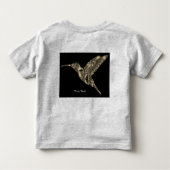 鳥のイメージ お好きなテキスト ヘザーグレー ファインジャージ トドラーTシャツ (裏面)