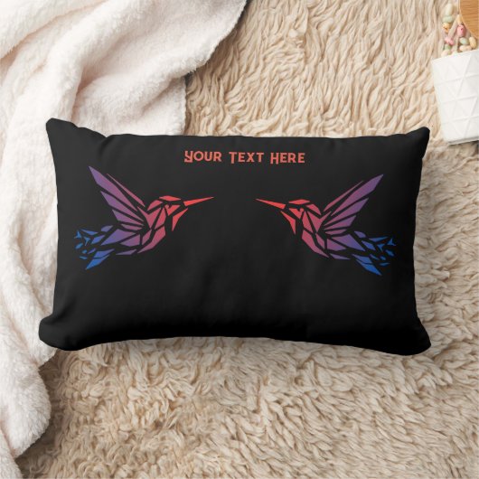 鳥のイメージ オーダーメイド マレー フォント 生地 コットンスロー ランバークッション (ブランケット)