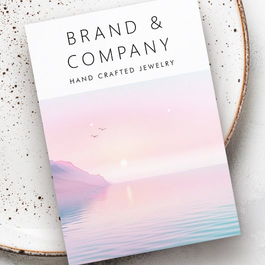 鳥のイヤリングカードとソフトパステルサンライズ 名刺