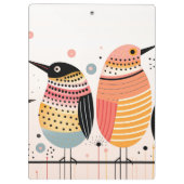 鳥のイラストレーション(ドットとストライプ) クリップボード (裏面)